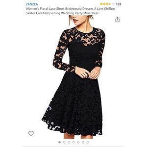 Long sleeve lace cocktail dress.